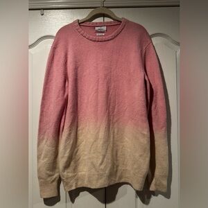 Harden Pink and Cream Cashmere Ombre Sweater - Size S